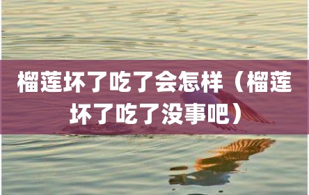 榴莲坏了吃了会怎样（榴莲坏了吃了没事吧）