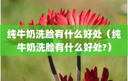 纯牛奶洗脸有什么好处（纯牛奶洗脸有什么好处?）