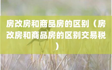 房改房和商品房的区别（房改房和商品房的区别交易税）