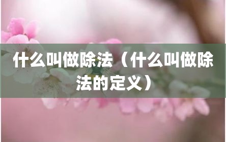 什么叫做除法（什么叫做除法的定义）