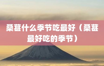 桑葚什么季节吃最好（桑葚最好吃的季节）