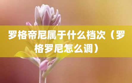 罗格帝尼属于什么档次（罗格罗尼怎么调）
