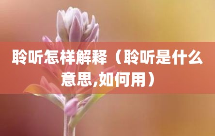 聆听怎样解释（聆听是什么意思,如何用）
