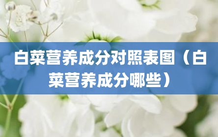 白菜营养成分对照表图（白菜营养成分哪些）