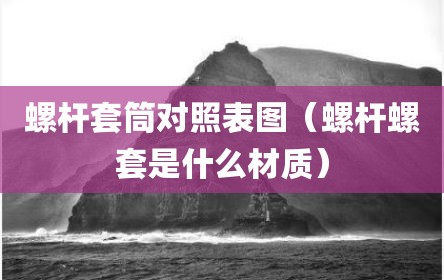 螺杆套筒对照表图（螺杆螺套是什么材质）