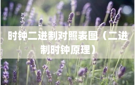 时钟二进制对照表图（二进制时钟原理）