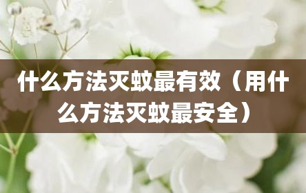 什么方法灭蚊最有效（用什么方法灭蚊最安全）