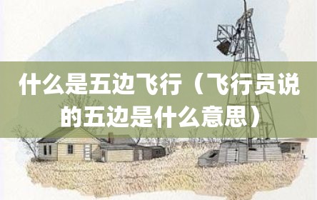 什么是五边飞行（飞行员说的五边是什么意思）