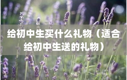 给初中生买什么礼物（适合给初中生送的礼物）