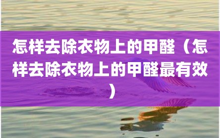 怎样去除衣物上的甲醛（怎样去除衣物上的甲醛最有效）