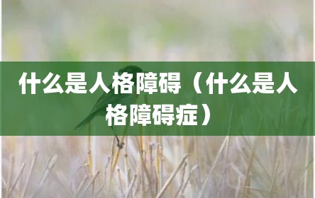 什么是人格障碍（什么是人格障碍症）