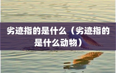 劣迹指的是什么（劣迹指的是什么动物）