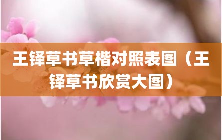 王铎草书草楷对照表图（王铎草书欣赏大图）