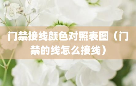 门禁接线颜色对照表图（门禁的线怎么接线）