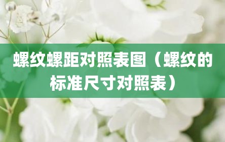 螺纹螺距对照表图（螺纹的标准尺寸对照表）
