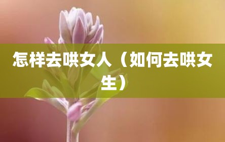 怎样去哄女人（如何去哄女生）