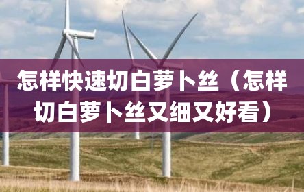 怎样快速切白萝卜丝（怎样切白萝卜丝又细又好看）