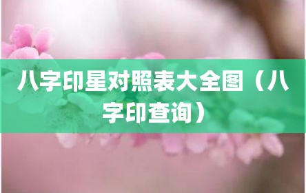 八字印星对照表大全图（八字印查询）