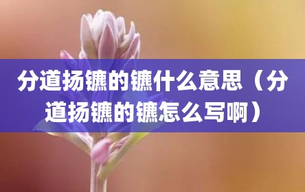 分道扬镳的镳什么意思（分道扬镳的镳怎么写啊）