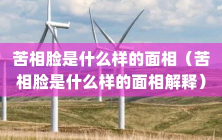 苦相脸是什么样的面相（苦相脸是什么样的面相解释）
