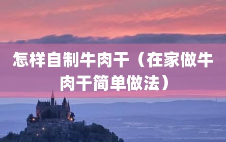 怎样自制牛肉干（在家做牛肉干简单做法）
