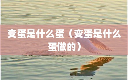 变蛋是什么蛋（变蛋是什么蛋做的）