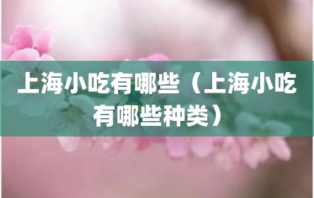 上海小吃有哪些（上海小吃有哪些种类）