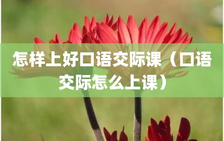 怎样上好口语交际课（口语交际怎么上课）