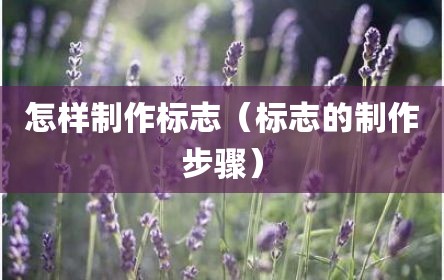 怎样制作标志（标志的制作步骤）
