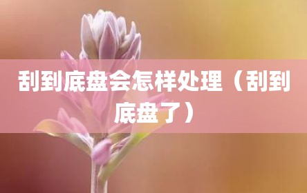 刮到底盘会怎样处理（刮到底盘了）