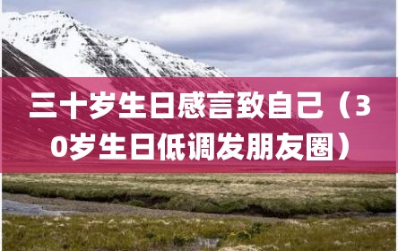 三十岁生日感言致自己（30岁生日低调发朋友圈）
