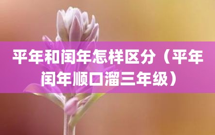 平年和闰年怎样区分（平年闰年顺口溜三年级）