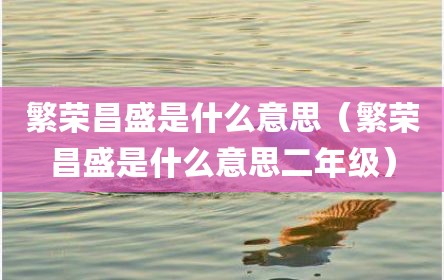 繁荣昌盛是什么意思（繁荣昌盛是什么意思二年级）
