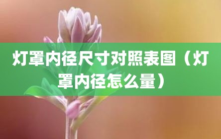 灯罩内径尺寸对照表图（灯罩内径怎么量）