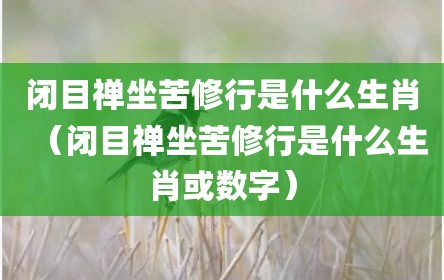 闭目禅坐苦修行是什么生肖（闭目禅坐苦修行是什么生肖或数字）
