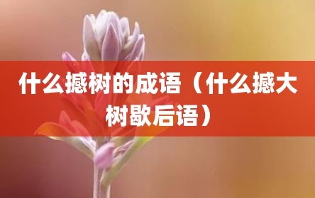 什么撼树的成语（什么撼大树歇后语）
