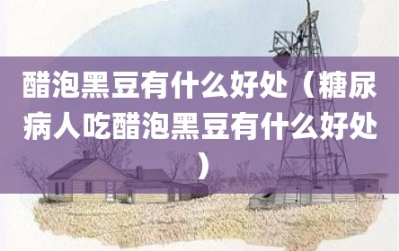 醋泡黑豆有什么好处（糖尿病人吃醋泡黑豆有什么好处）