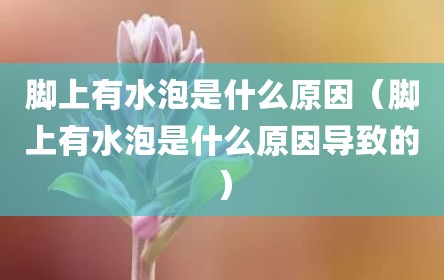 脚上有水泡是什么原因（脚上有水泡是什么原因导致的）