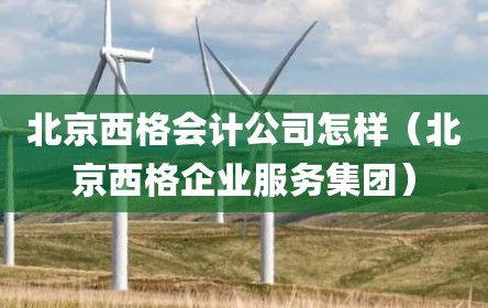 北京西格会计公司怎样（北京西格企业服务集团）
