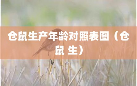 仓鼠生产年龄对照表图（仓鼠 生）