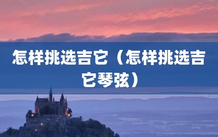 怎样挑选吉它（怎样挑选吉它琴弦）