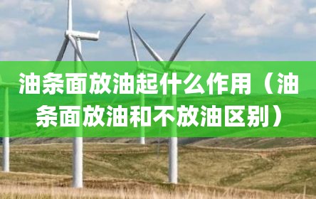 油条面放油起什么作用（油条面放油和不放油区别）
