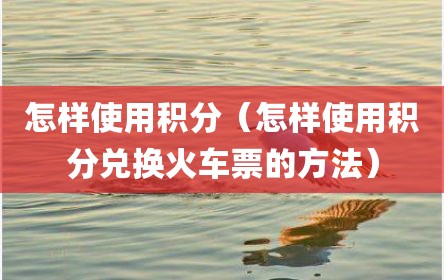 怎样使用积分（怎样使用积分兑换火车票的方法）