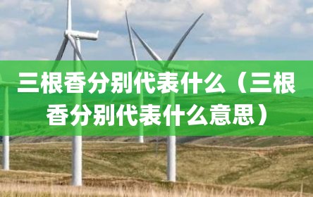 三根香分别代表什么（三根香分别代表什么意思）