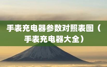 手表充电器参数对照表图（手表充电器大全）