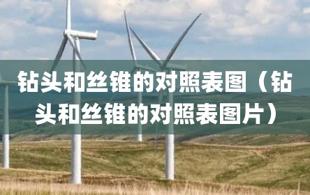 钻头和丝锥的对照表图（钻头和丝锥的对照表图片）
