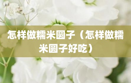 怎样做糯米圆子（怎样做糯米圆子好吃）