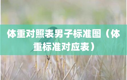 体重对照表男子标准图（体重标准对应表）