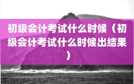 初级会计考试什么时候（初级会计考试什么时候出结果）