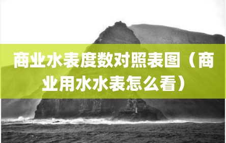 商业水表度数对照表图（商业用水水表怎么看）
